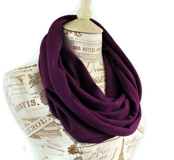 SALE Spring Infinity Scarf Plum Purple Eggplant Aubergine