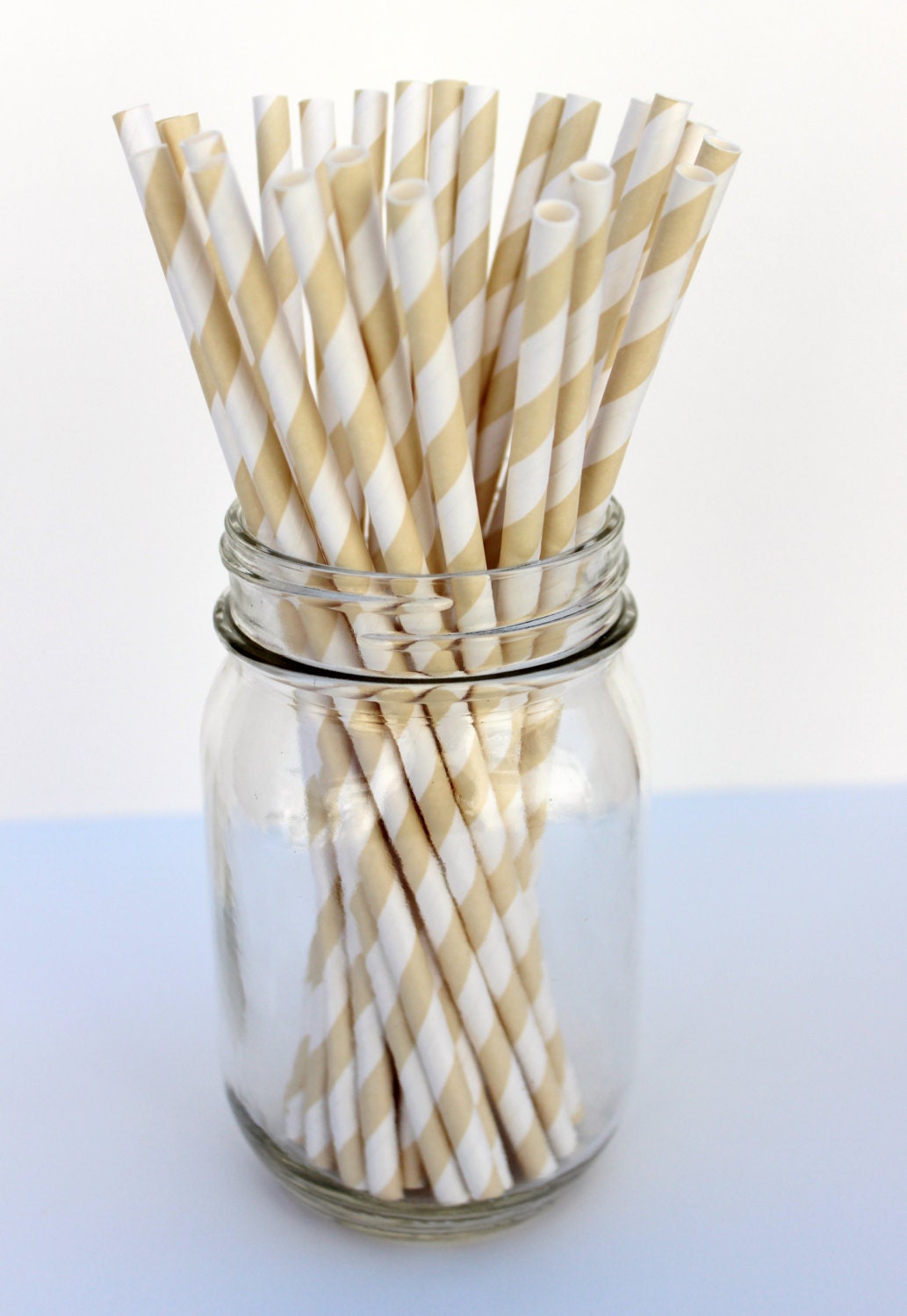 IVORY Striped Paper Straws-Ivory retro straws-cake pop sticks-25 Ivory Stripe Straws-paper straws-yellow straws-25 count Il_170x135