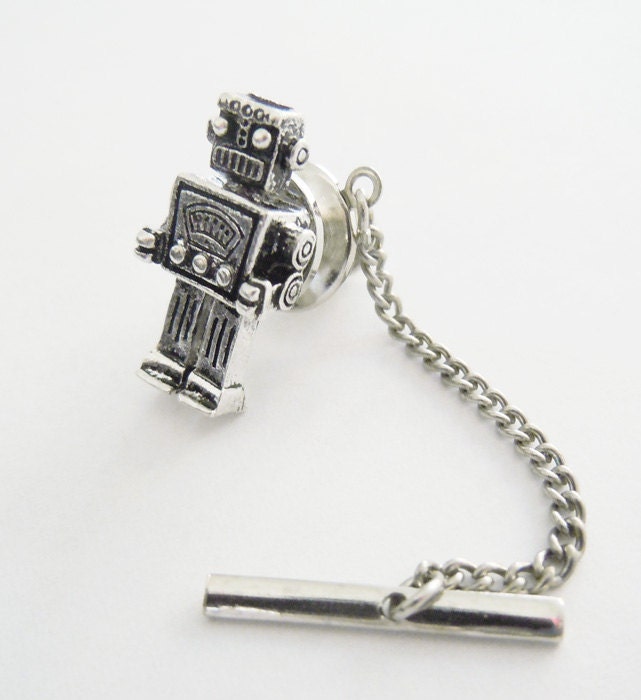 Men's Accessories Popular Gifts------Robot Tie Tack/Tie Pin.Groomsmen Gift.Father's Day gift