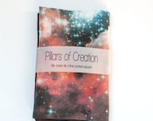 Galaxy Nebula Print Silk Pocket Square Orange Wedding Stars Space