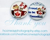 Canadian Fridge Magnets -set of two glass Fridge Magnets - Proud to be Canadian - Canadian Flag Magnet, -Canadian maple red maple leaf