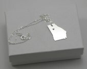 Sterling Silver State Love Heart Necklace - Georgia
