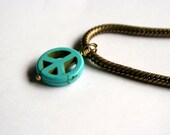 Turquoise Peace Charm Bracelet Bohemian Style Bracelet or Anklet