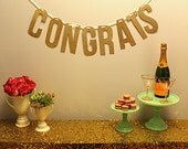 Gold Glitter CONGRATS banner garland