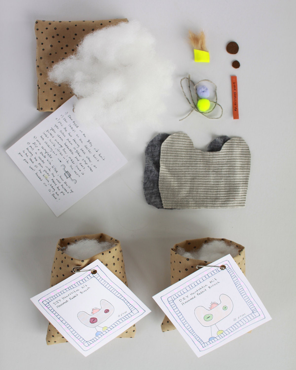 DIY Kit Fabric Toy Brooches