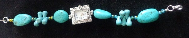 Funky Turquoise Bracelet Watch--Free Shipping in U.S.