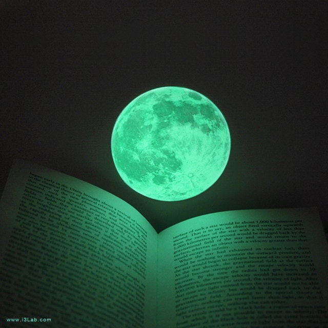The Moonlight sticker /S-size, CLAIR DE LUNE (glow-in-the-dark moon sticker - 9cm)