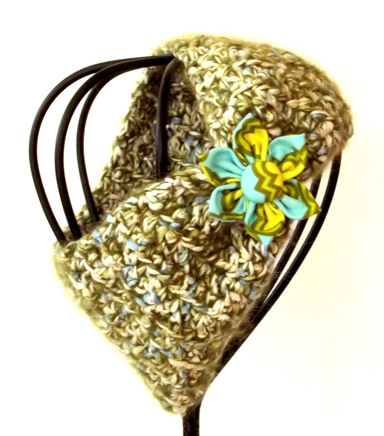 Winter Headband, Ear Warmer, Crochet, Kid Mohair, Milk Yarn, Snow Apparel