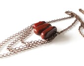 Burnt Orange Jasper Spike Necklace-  Gemstone, Boho, Rustic,  Autumn Jewelry, Fall Jewelry, OOAK
