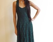 long lace dress, cocktail dress, grunge dress, green lace dress, sleeveless dress