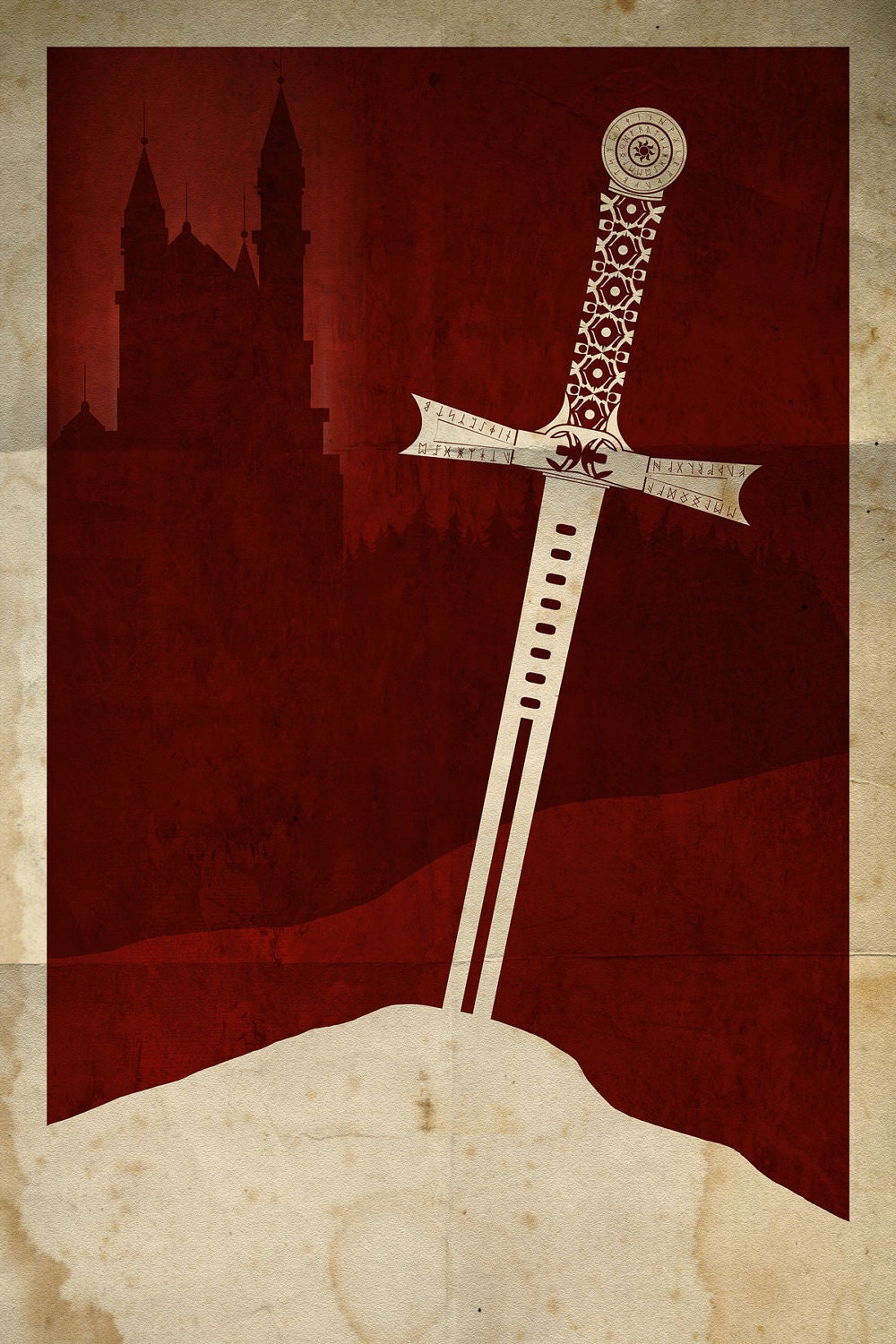 11x17 Sword in Stone Minimalist Poster