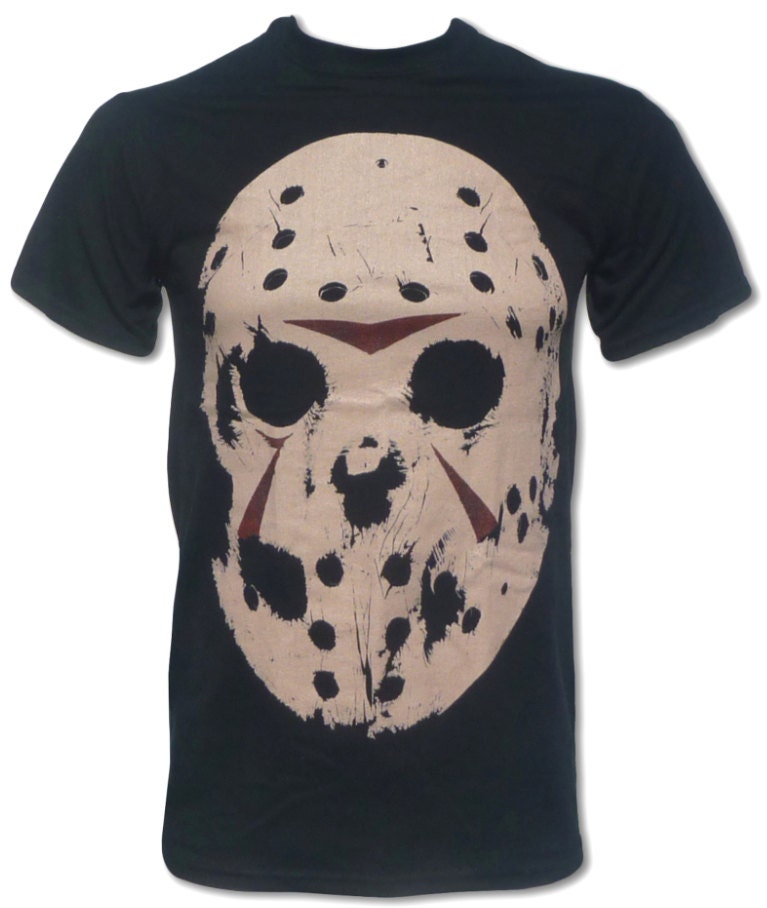 Jason Voorhees T Shirt (Friday The 13th Horror Mask) Cult 1980s Movie Tee - Graphic Tees For Men & Women