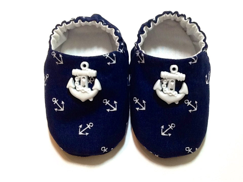 Nautical Baby Boy Shoes with Anchors