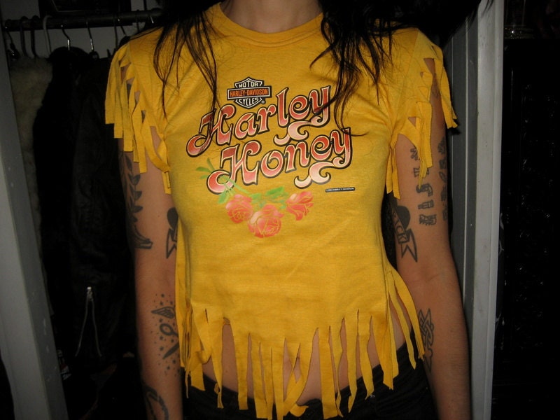 Vintage Harley Honey Fringe Tee 1982 Davidson Biker Motorcycle Mama 1982 t-shirt top vtg NOS