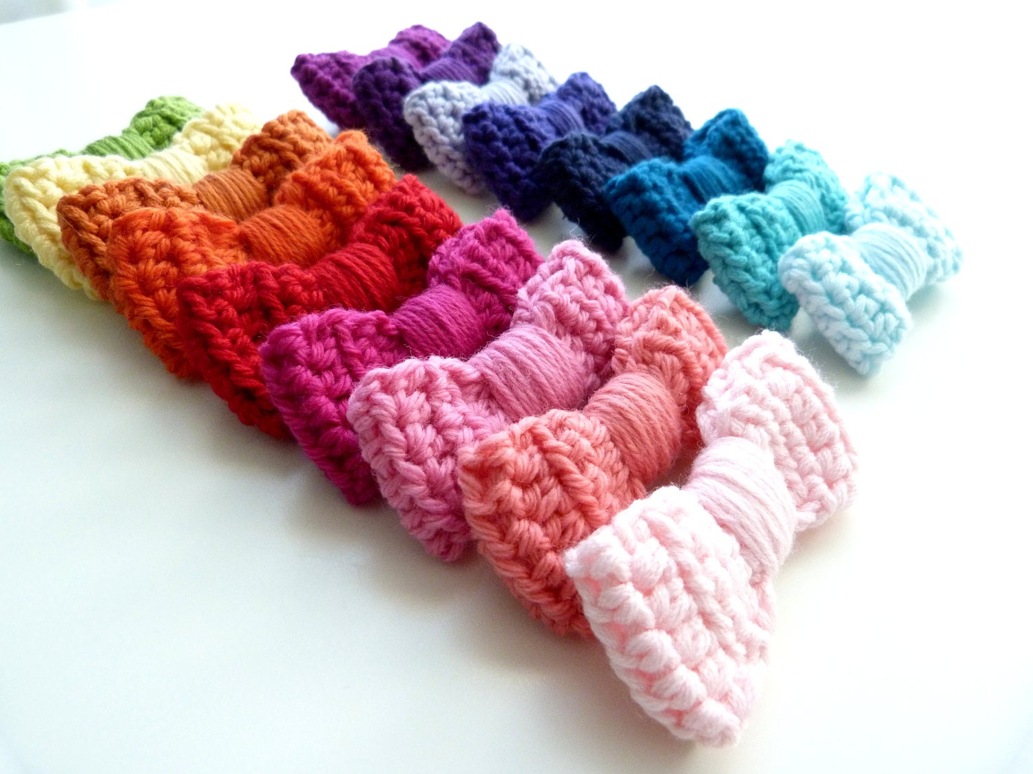 Any Color--Crochet Bow Hair Clip--Snap Clip-- Girls Hair Accessories--Sweetlace Shop