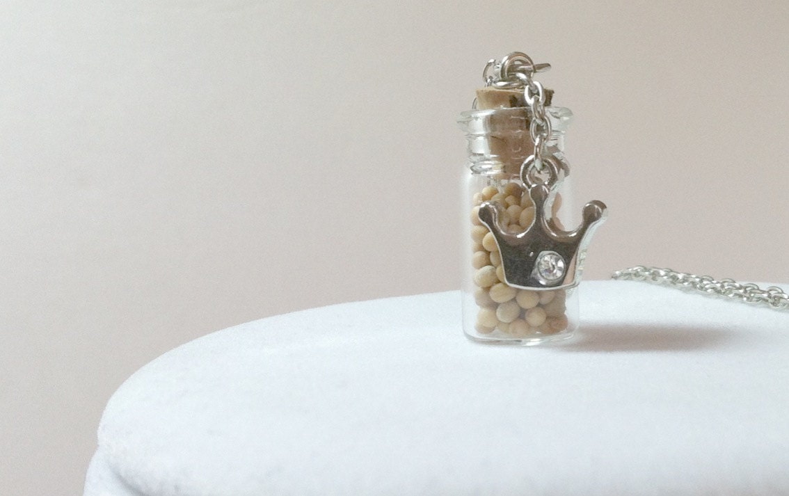 Faith Mustard Seed Necklace - Crown Charm