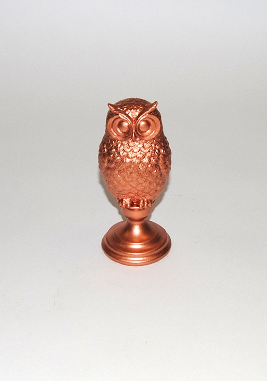 The Copper Owl Bust- Copper Barn Owl Bust - Animal Statue - Faux Taxidermy