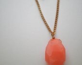 Vintage Peachy Pink Faceted Tourmaline Necklace.