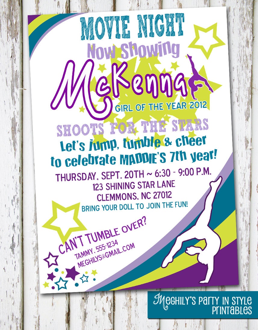 American Girl McKenna - Movie Night 5x7 Invitation Il_570xn