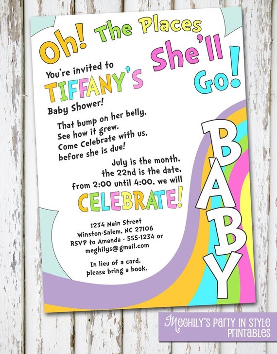 Oh, The Places You'll Go - baby shower invitation Il_570xn