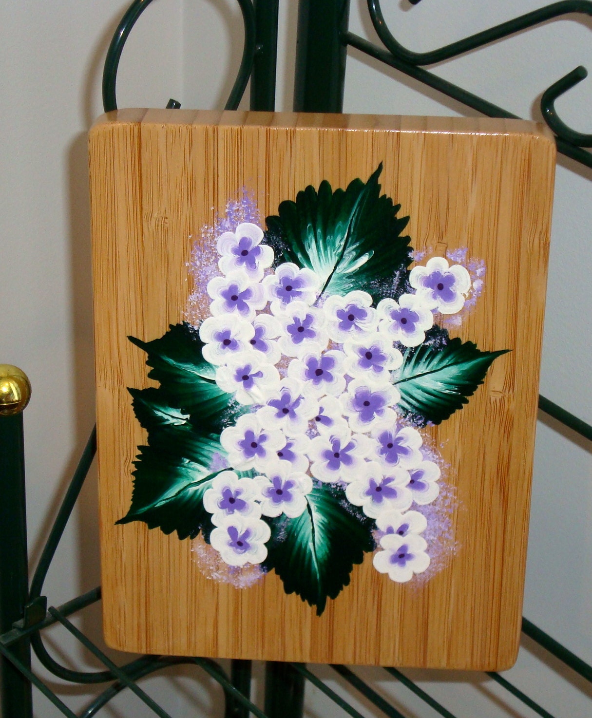 Purple Flowered Trivet Spoon Rest Table Protector