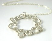 Silver wreath necklace, Unique handmade Silver jewelry, art silver jewelry