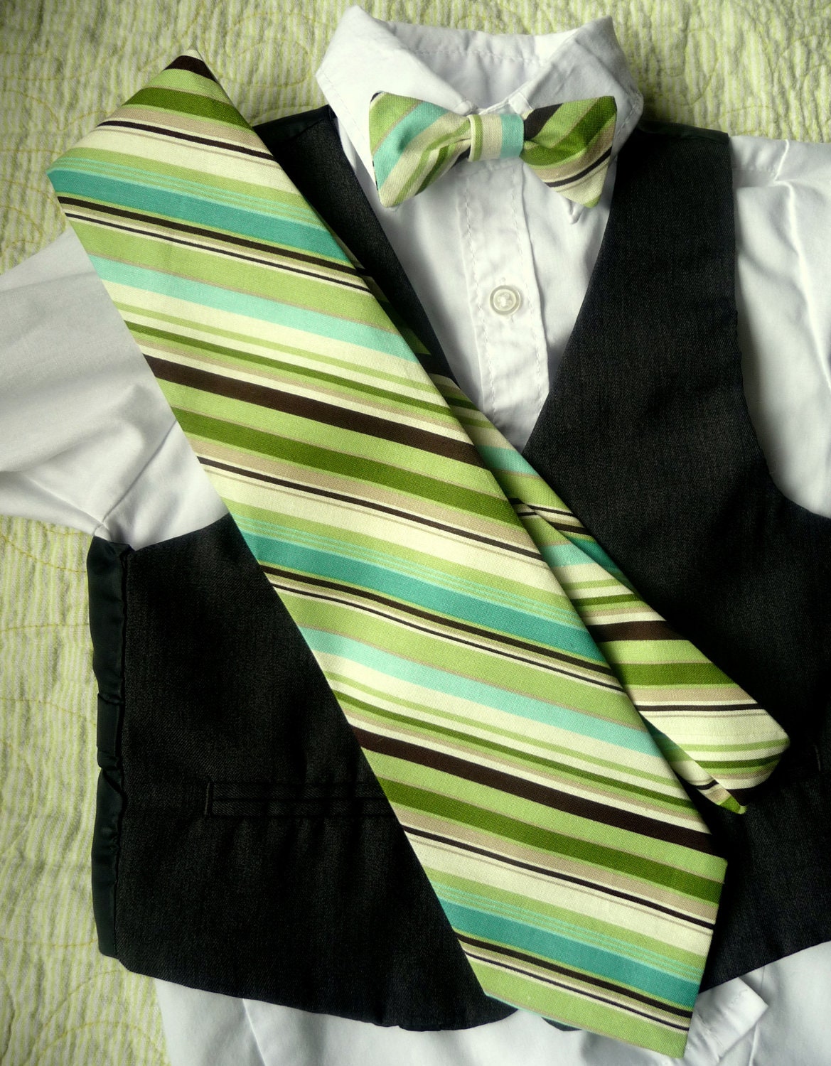 36 CHOICES- Matching Father Neck Tie, Son Bow Tie for Boy, Toddler, Child, Youth, & Baby (Adjustable Neck Band)