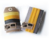 Perfect Hair Ties and Headbands - New Modern Lemonade - Set of 5 Elastic Hair Ties and 3 Headbands