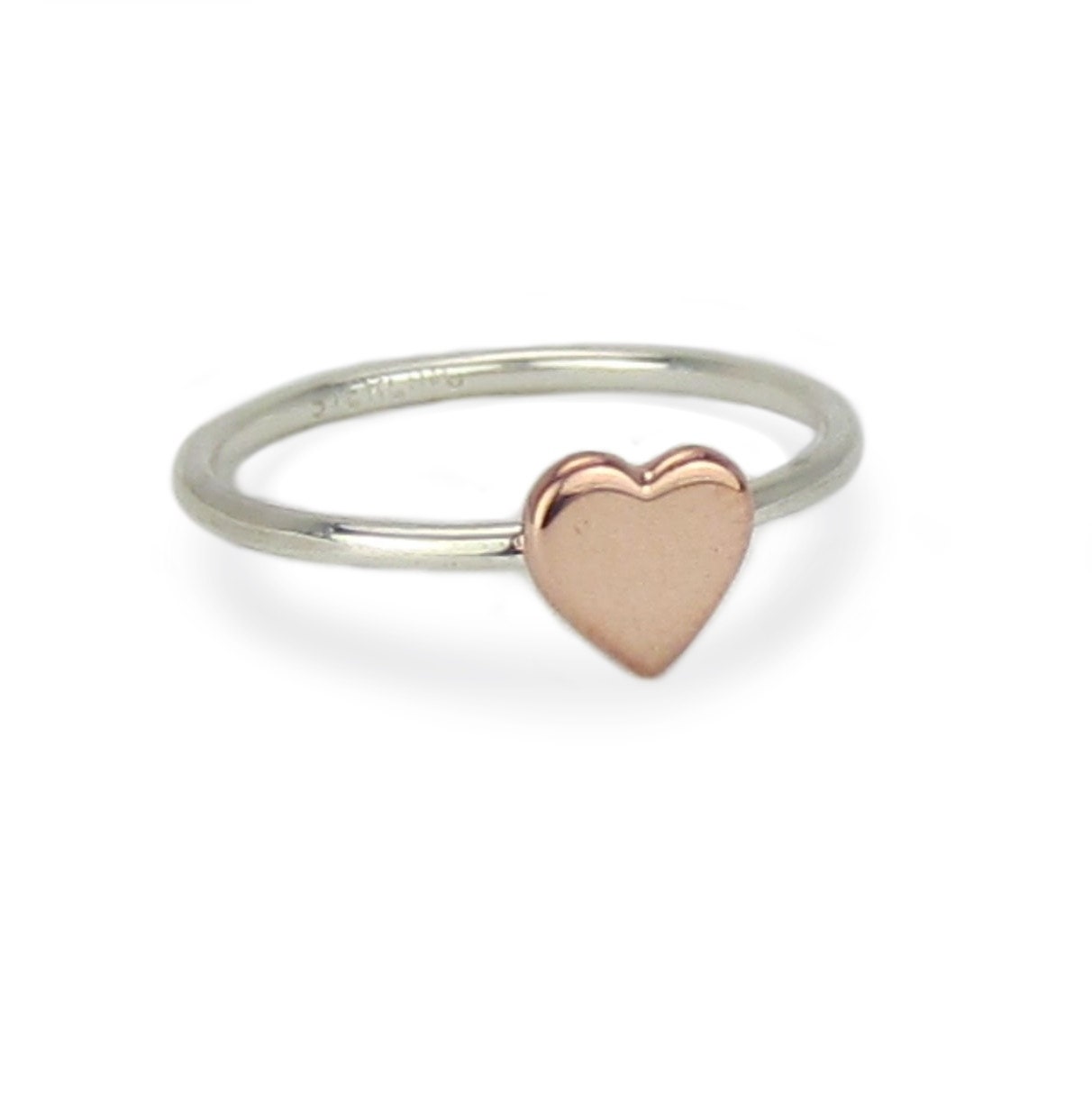 Copper and Sterling Silver Heart Ring