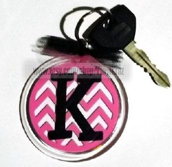 Personalized  Initial Acrylic Key Chain