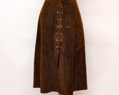 Vintage Suede Lace Up Hippie Skirt