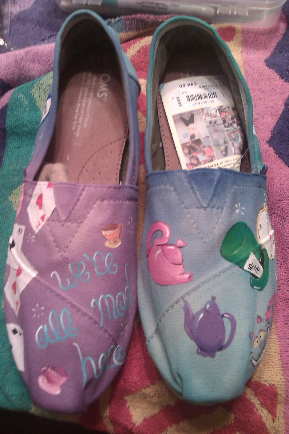 Whimsical Wonderland hand painted TOMS