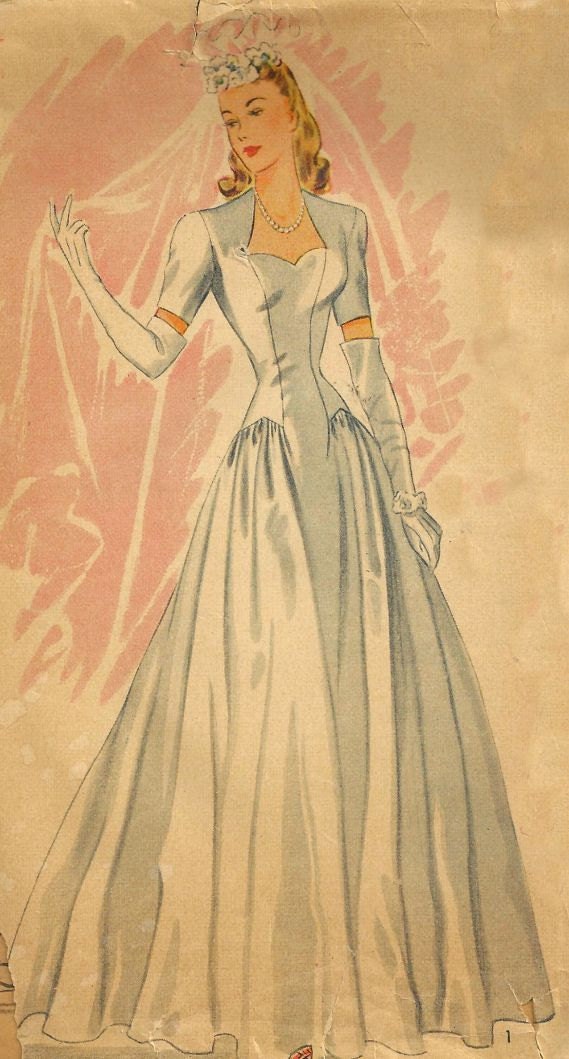 UNCUT  Wedding Dress Vintage Simplicity Pattern 4215 size 16 FREE SHIPPING