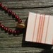 Horizontal Dark Red Stripes Scrabble (c) Tile Pendant