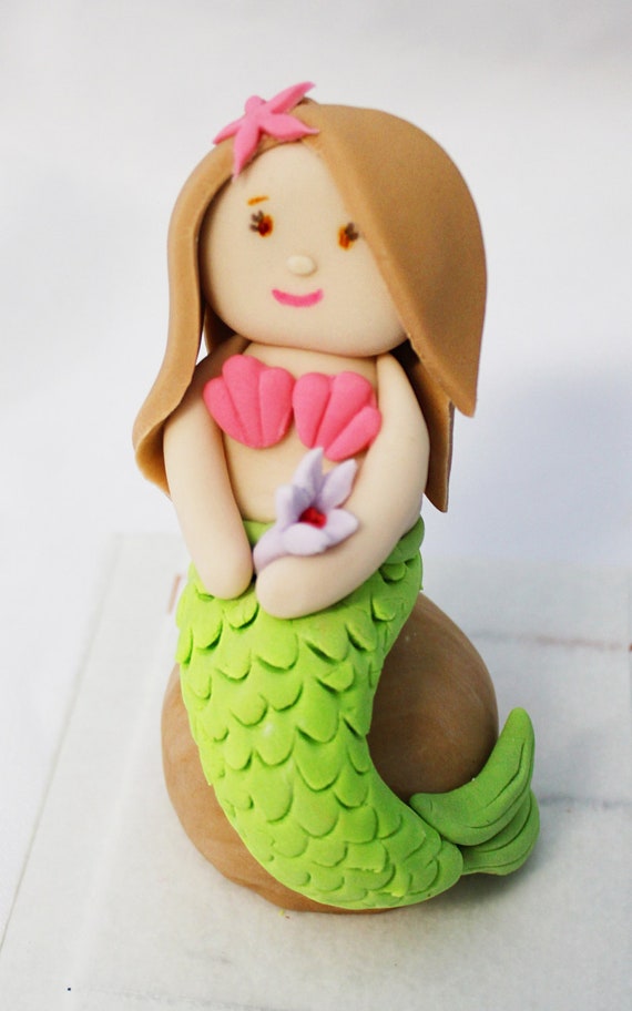 mermaid figurine cake topper