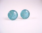 Mint Green Glitter Nail Polish Earrings