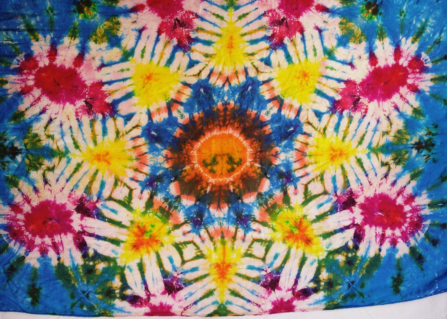 Mandala Tie Dye Habotai Silk Scarf 22"x72"