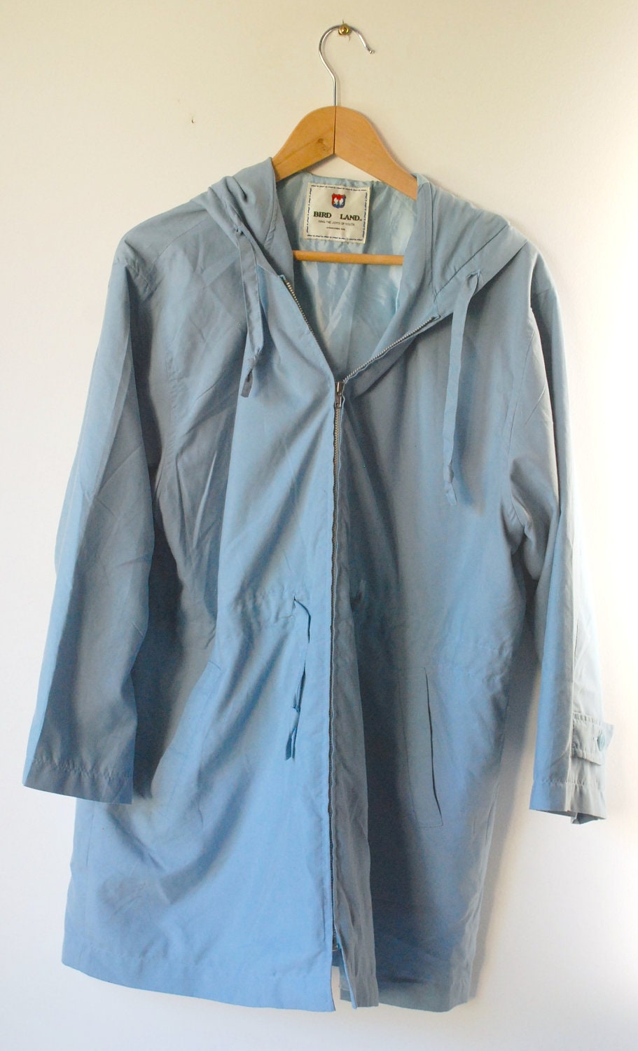 Oversized Hooded Pastel blue parka jacket or anorak