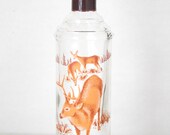 Vintage Deer Glass Decanter - Whiskey, Bourbon, Home Bar, A Cabin Still Sportsman's Collection, Buck and Doe, Silkscreen, Cork Stopper