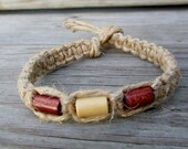 Unisex hemp bracelet with wooden beads Eco friendly jewelry