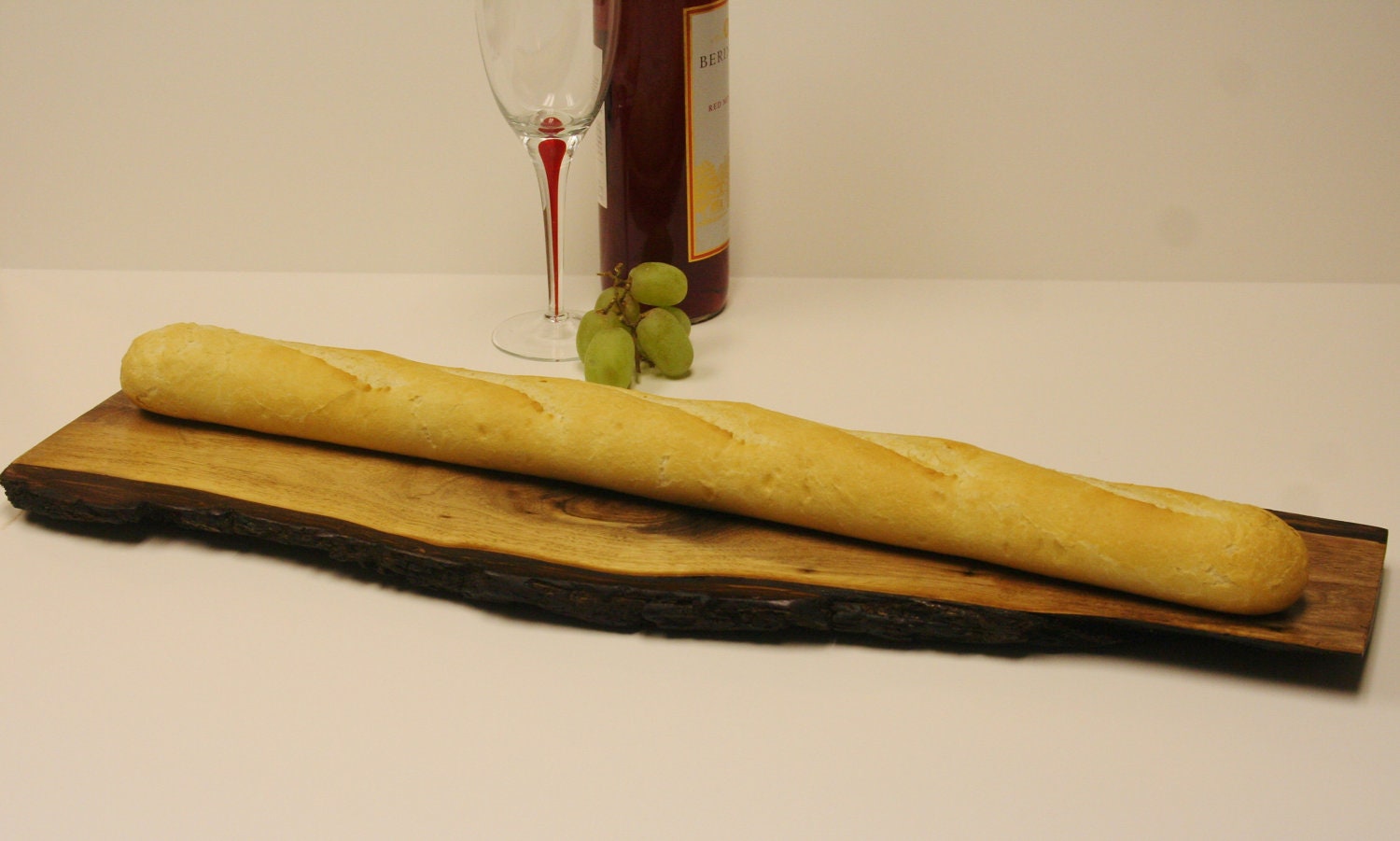 Baguette Natural Edge Black Walnut Wood Cutting Board / Rustic Buffet Serving Tray