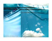 Portland Cloud Drapes Window montage metallic digital photo