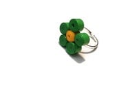 Green Flower Ring - Paper Craft Jewelry, Cute, Girl, Floral, Upcycled - PurpleSmoothie Green Flower Ring - Paper Craft Jewelry, Cute, Girl, Floral, Upcycled - PurpleSmoothie