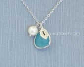 Initial Jewelry, Initial Charm Necklace, Custom Monogram, Personalize Christmas Gifts, Sister Jewelry, Lavender, Bridesmaids Jewelry