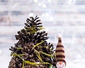 Natural, handmade cone tree decoration
