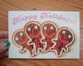 Greeting Card - crocheted Ginger Bread Men