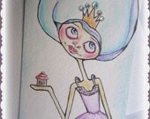 WaterColor ATC mini painting Cotton Candy
