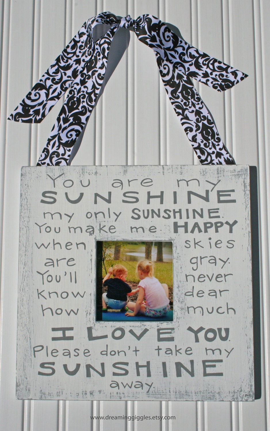 Custom Frame You Are My Sunshine Shabby Chic Distressed
