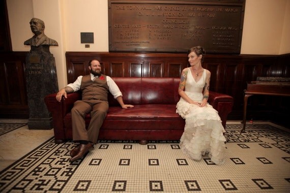 Silk Layered Wedding Dress - Natureza Gown - Made to Order