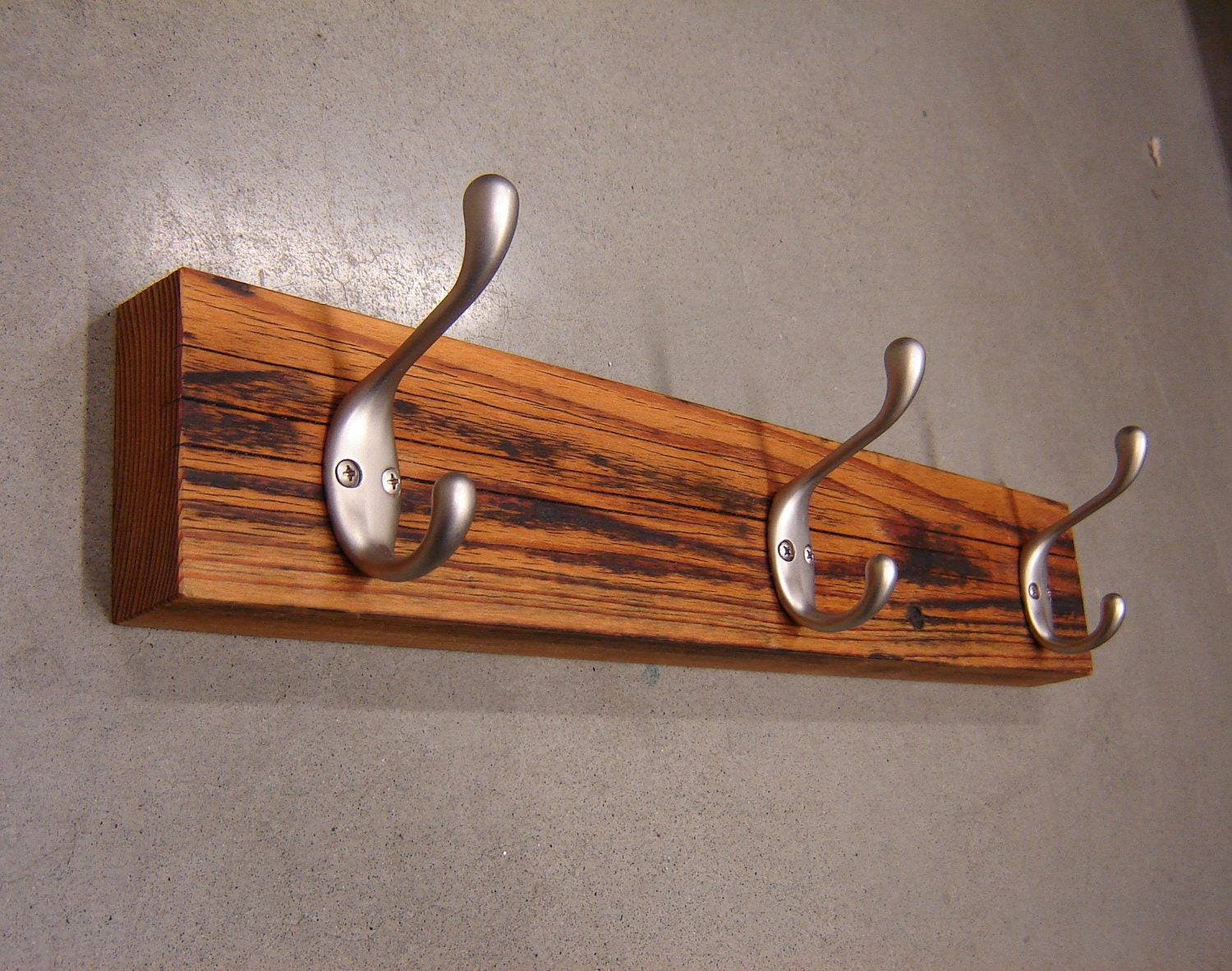 BOGO Happy Father's Day Rustic Coat Rack from Reclaimed Wood, with Three Hooks
